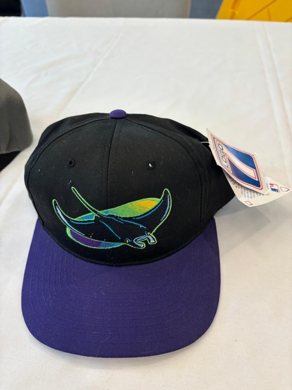 Vtg Tampa Bay Devil Rays Hat Logo 7 MLB Snapback Cap Black NWT 90s #EB06